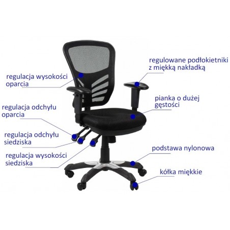 Fotel biurowy HG-0001 CZARNY