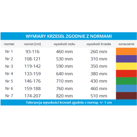 Krzesło T15 - rozmiar 5 wzrost: 146 - 176 cm