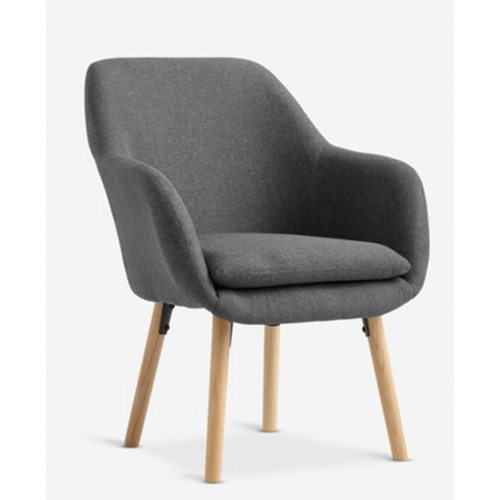 Fotel szary tkanina/dąb