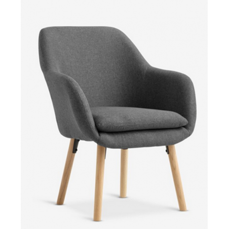 Fotel szary tkanina/dąb