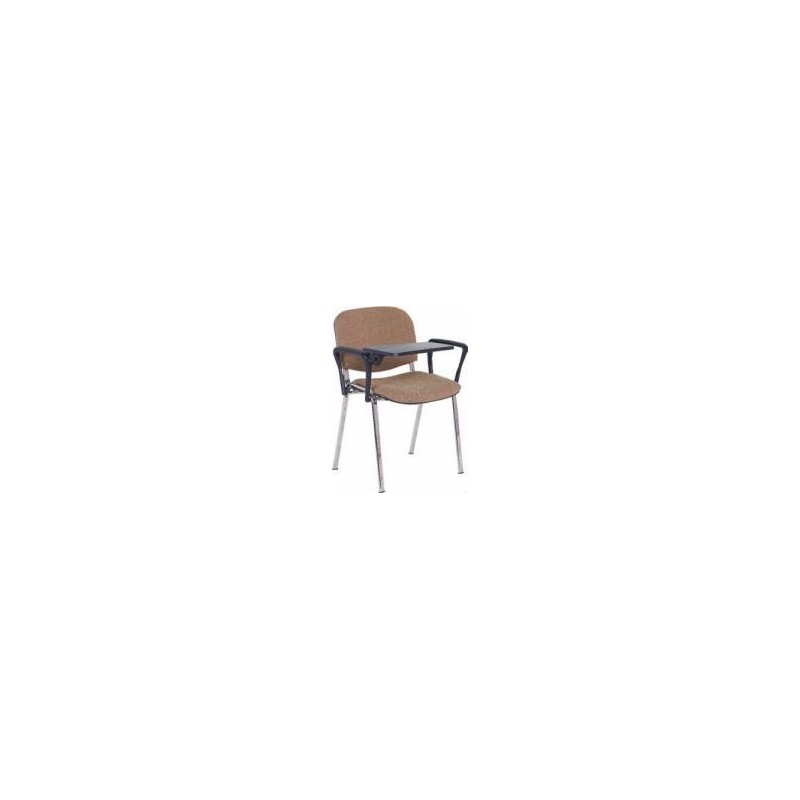 Krzesło ISO z pulpitem, tapicerowane, stelaż czarny, 2 podłokietniki