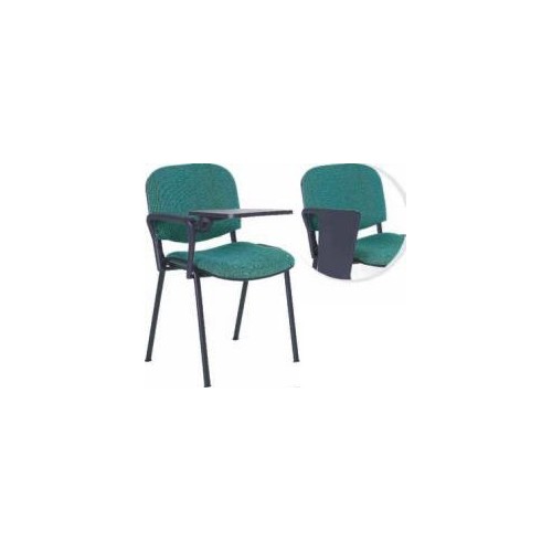 Krzesło ISO z pulpitem, tapicerowane, stelaż chrom,1 podłokietnik